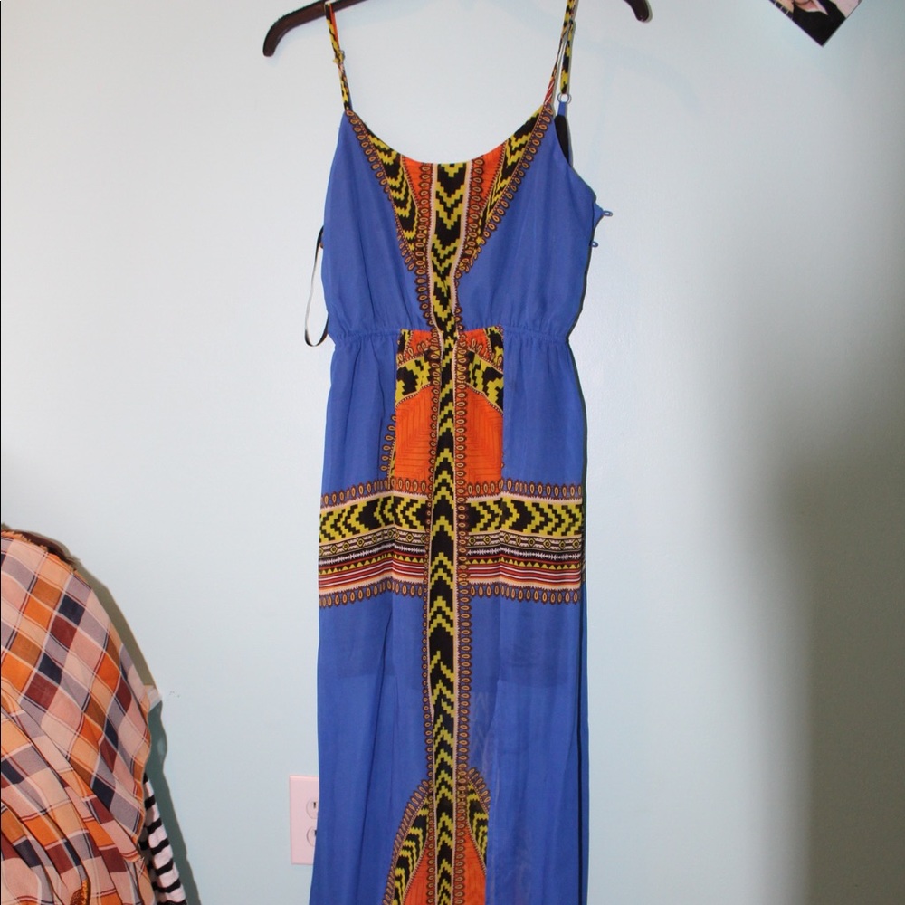 Blue printed maxi dress!
